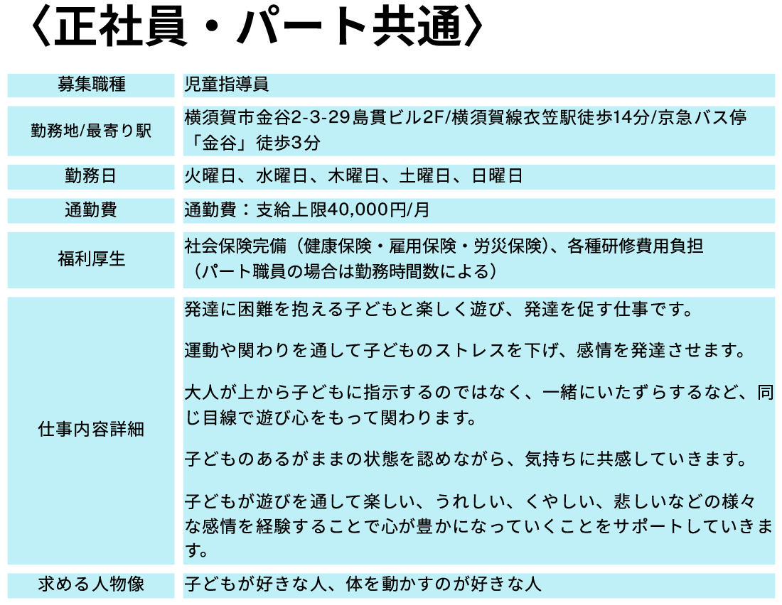 正社員・パート共通